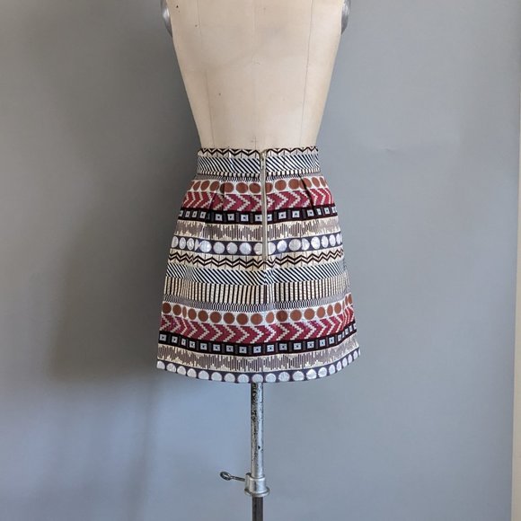 Anthropologie Geometric Shimmer Bubble Mini Skirt Nomad Morgan Carper 2 Small - Picture 6 of 10